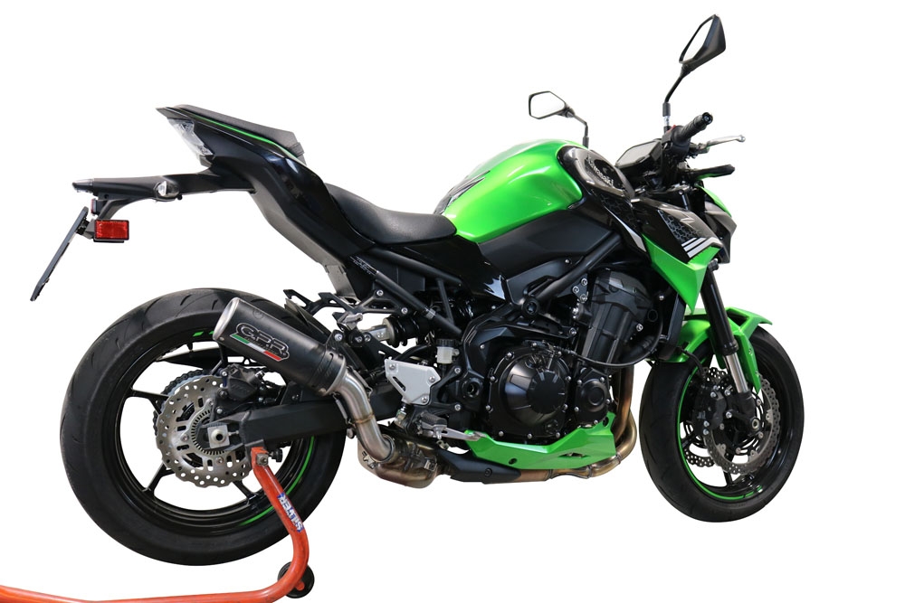 GPR exhaust compatible with  Kawasaki Z 900 2021-2024, M3 Black Titanium, Homologated legal slip-on exhaust including removable db killer and link pipe 