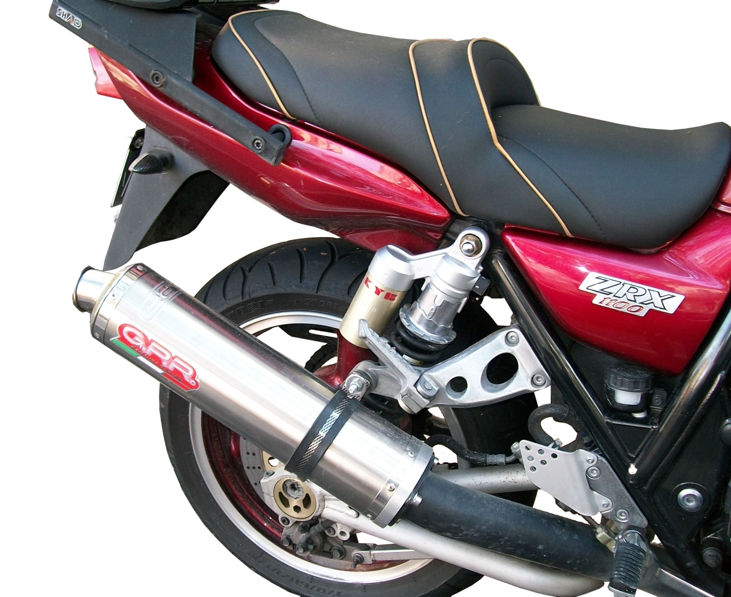 GPR exhaust compatible with  Kawasaki ZRX-1100 1998-2001, Inox Tondo, Homologated legal bolt-on silencer including removable db killer 