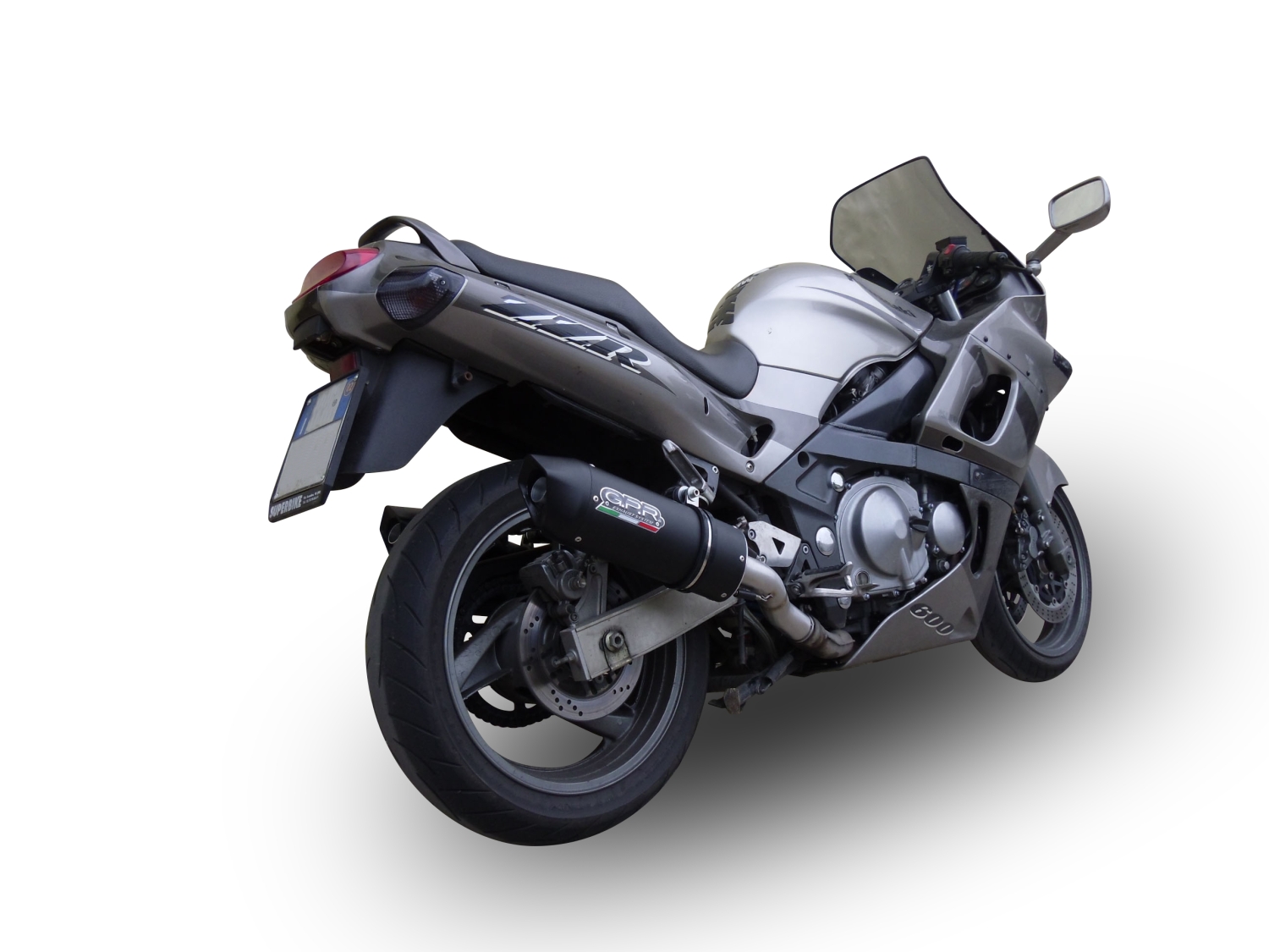 GPR exhaust compatible with  Kawasaki Zzr 600 2002-2006, Furore Nero, Dual Homologated legal slip-on exhaust including removable db killers and link pipes 