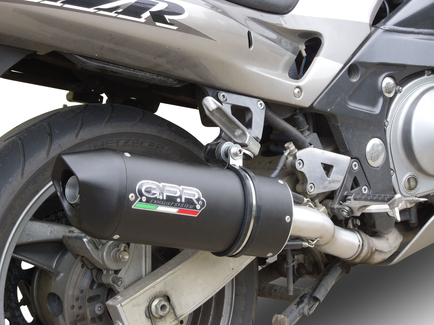 GPR exhaust compatible with  Kawasaki Zzr 600 2002-2006, Furore Nero, Dual Homologated legal slip-on exhaust including removable db killers and link pipes 