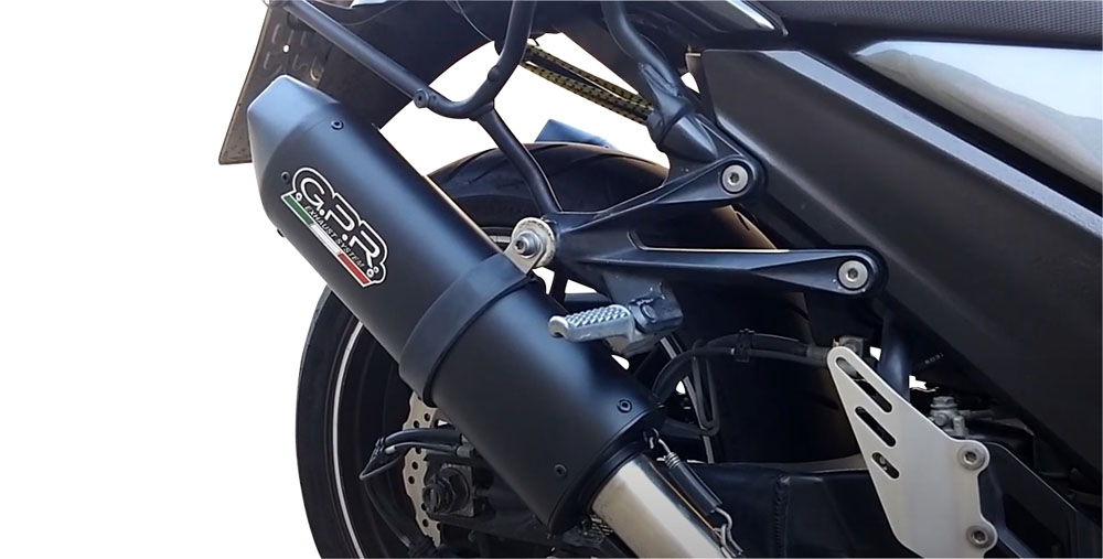 GPR exhaust compatible with  Kawasaki Zzr 1400 2017-2022, Furore Evo4 Nero, Dual Homologated legal slip-on exhaust including removable db killers and link pipes 