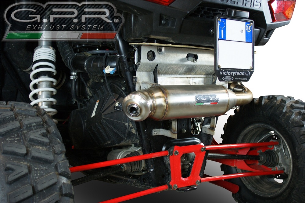 GPR exhaust compatible with  Polaris  Rzr XP 1000  2014-2023, Power Bomb, Homologated legal slip-on exhaust including removable db killer and link pipe 