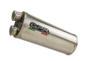 GPR exhaust compatible with  Cf Moto 800 Mt Sport 2022-2024, Dual Titanium, Homologated legal slip-on exhaust including removable db killer and link pipe 