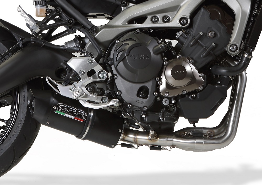 GPR exhaust compatible with  Yamaha XSR900 2016-2021, Furore Evo4 Nero, Homologated legal full system exhaust, including removable db killer and catalyst 