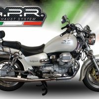 GPR exhaust compatible with  Moto Guzzi California 1100 Special-Stone-Sport-Ev-Alu 1997-2002, Vintacone, Dual Homologated legal slip-on exhaust including removable db killers and link pipes 