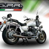 GPR exhaust compatible with  Moto Guzzi California 1100 Special-Stone-Sport-Ev-Alu 1997-2002, Vintacone, Dual Homologated legal slip-on exhaust including removable db killers and link pipes 