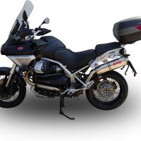 GPR exhaust compatible with  Moto Guzzi Stelvio 1200 4V  2008-2010, Trioval, Homologated legal slip-on exhaust including removable db killer and link pipe 