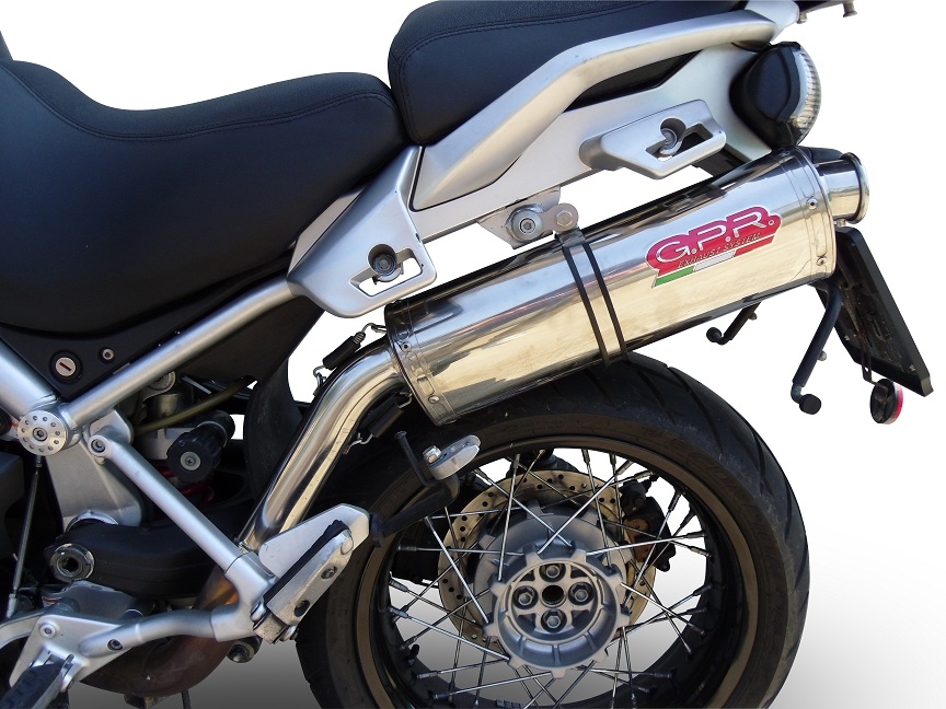 GPR exhaust compatible with  Moto Guzzi Stelvio 1200 4V  2008-2010, Trioval, Homologated legal slip-on exhaust including removable db killer and link pipe 