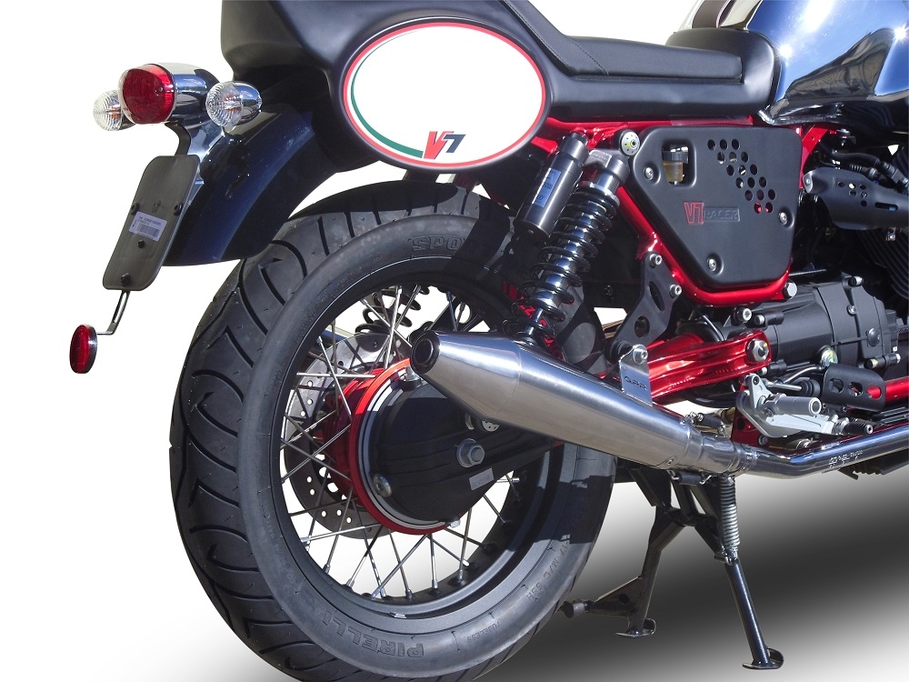 GPR exhaust compatible with  Moto Guzzi V7 (I - II) Racer  2010-2016, Vintacone , Dual Homologated legal slip-on exhaust including removable db killers and link pipes 