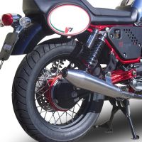 GPR exhaust compatible with  Moto Guzzi V7 (I - II) Racer  2010-2016, Vintacone , Dual Homologated legal slip-on exhaust including removable db killers and link pipes 