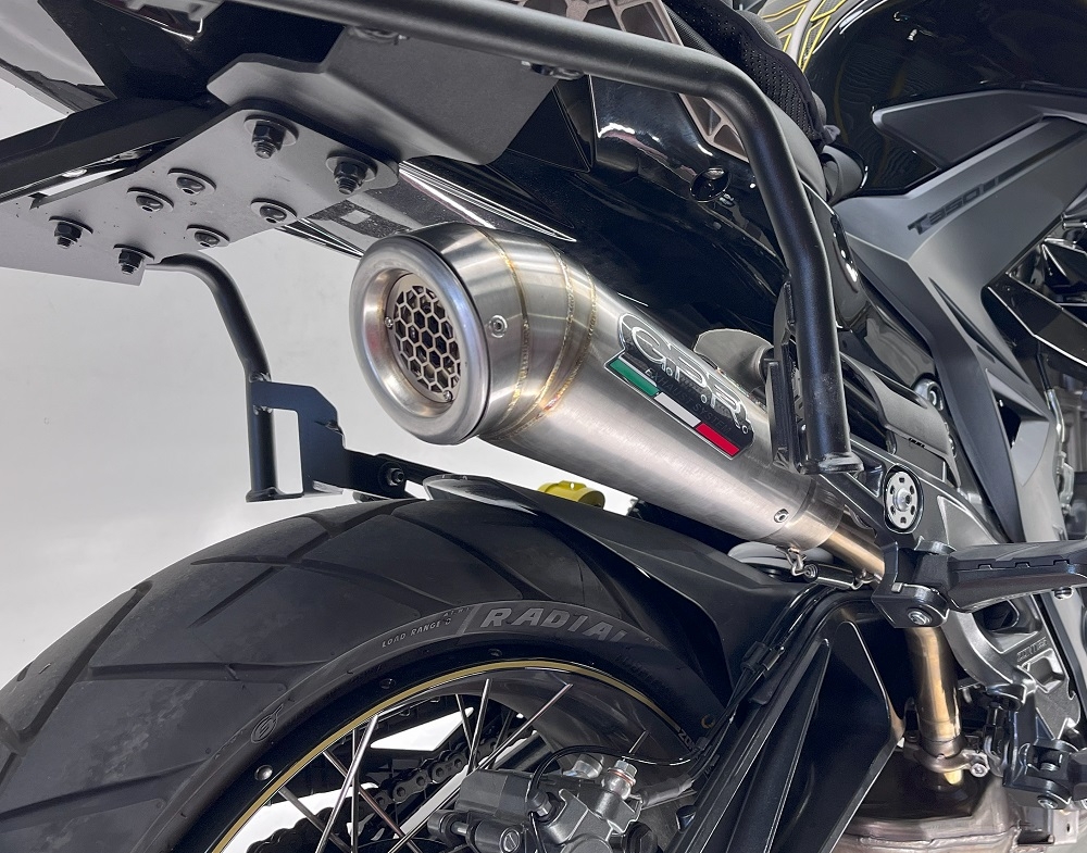 GPR exhaust compatible with  Zontes 350 T2 ADV 2022-2024, Powercone Evo, Homologated legal slip-on exhaust including removable db killer and link pipe 