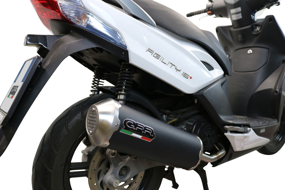 GPR exhaust compatible with  Kymco Agility 200 - I.E. R16 - Plus 2015-2017, Evo4 Road, Homologated legal full system exhaust, including removable db killer and catalyst 