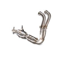 Exhaust compatible with Aprilia RS 457 2024-2025, Ghost Inox, Homologated legal full system exhaust, including removable db killer and catalyst 