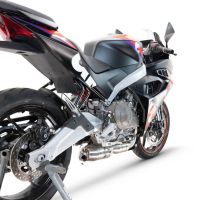 Exhaust compatible with Aprilia RS 457 2024-2025, Ghost Inox, Homologated legal full system exhaust, including removable db killer and catalyst 