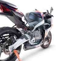 Exhaust compatible with Aprilia RS 457 2024-2025, Ghost Inox, Homologated legal full system exhaust, including removable db killer and catalyst 