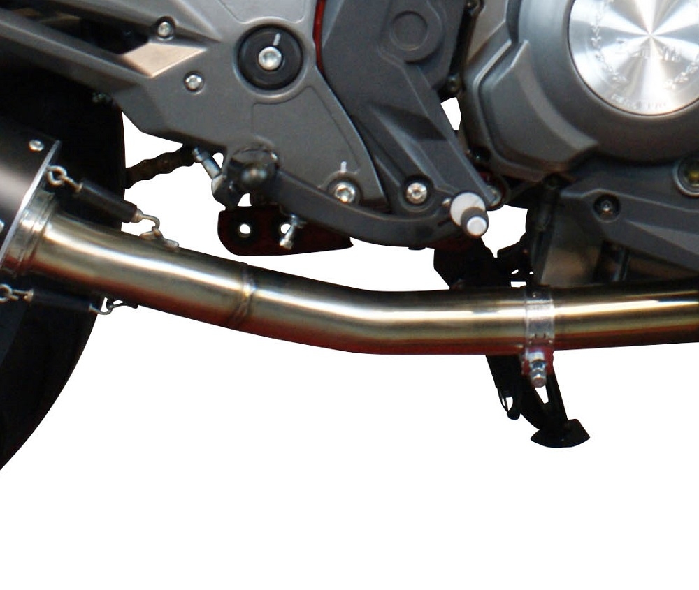 GPR exhaust compatible with  Benelli Bn 302 S 2017-2024, M3 Titanium Natural, Homologated legal slip-on exhaust including removable db killer and link pipe 