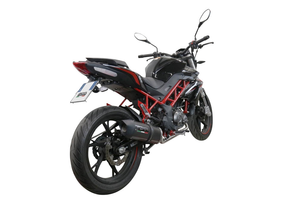 GPR exhaust compatible with  Benelli Bn 125 2021-2024, Furore Evo4 Poppy, full system exhaust legal for UK and non-EU countries including removable db killer 