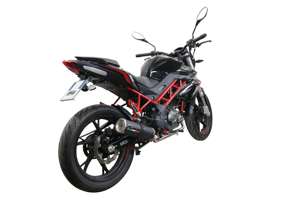 GPR exhaust compatible with  Benelli Bn 125 2018-2020, M3 Black Titanium, Homologated legal full system exhaust, including removable db killer and catalyst 