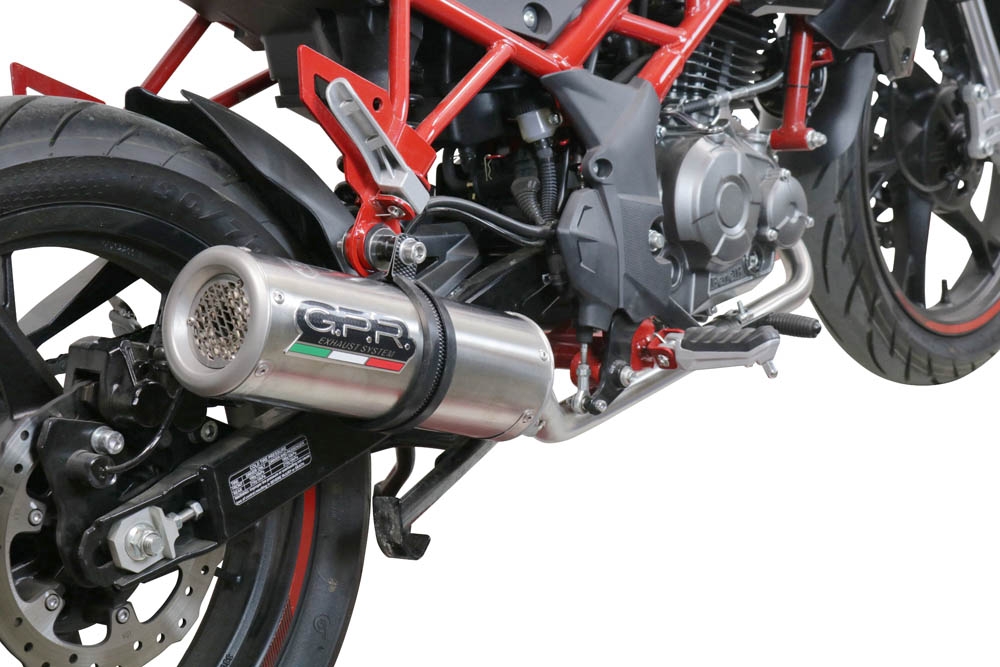 GPR exhaust compatible with  Benelli Bn 125 2018-2020, M3 Inox , full system exhaust legal for UK and non-EU countries including removable db killer 