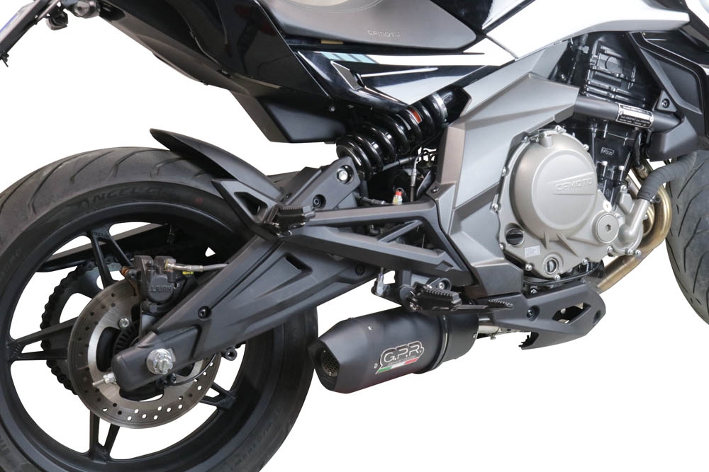 GPR exhaust compatible with  Cf Moto 400 NK 2019-2020, Furore Nero, Slip-on exhaust legal for UK and non-EU markets including link pipe and removable db killer 