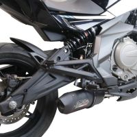 GPR exhaust compatible with  Cf Moto 400 NK 2019-2020, Furore Nero, Slip-on exhaust legal for UK and non-EU markets including link pipe and removable db killer 