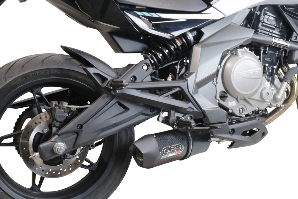 GPR exhaust compatible with  Cf Moto 400 NK 2019-2020, Furore Poppy, Slip-on exhaust legal for UK and non-EU markets including link pipe and removable db killer 