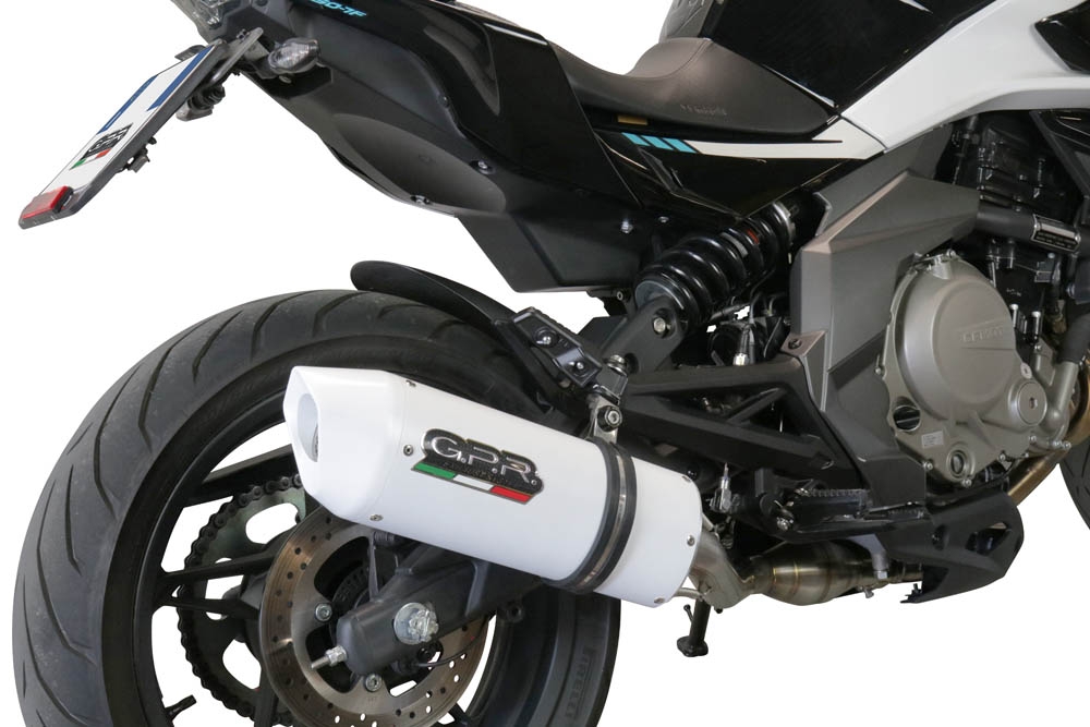 GPR exhaust compatible with  Cf Moto 400 NK 2019-2020, Albus Evo4, Homologated legal slip-on exhaust including removable db killer, link pipe and catalyst 