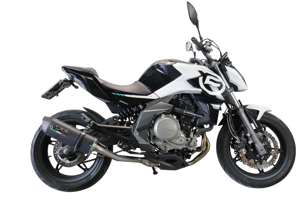 GPR exhaust compatible with  Cf Moto 400 NK 2019-2020, Furore Evo4 Nero, Homologated legal slip-on exhaust including removable db killer, link pipe and catalyst 