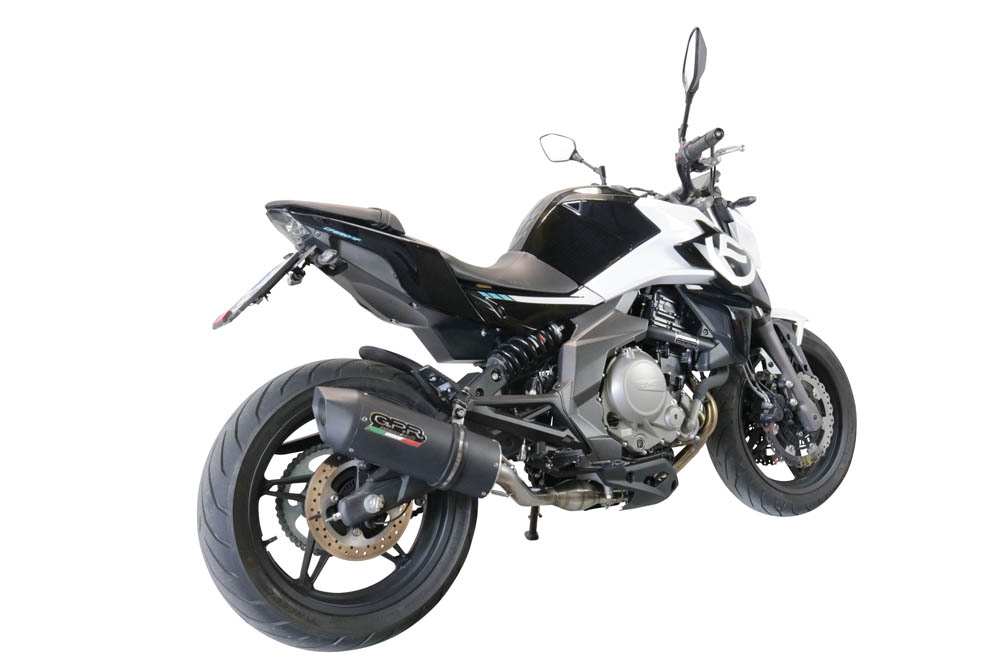 GPR exhaust compatible with  Cf Moto 400 NK 2019-2020, Furore Evo4 Nero, Homologated legal slip-on exhaust including removable db killer, link pipe and catalyst 