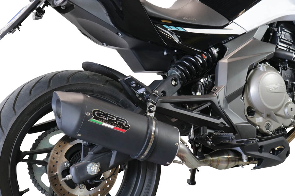 GPR exhaust compatible with  Cf Moto 400 NK 2019-2020, Furore Evo4 Nero, Homologated legal slip-on exhaust including removable db killer, link pipe and catalyst 