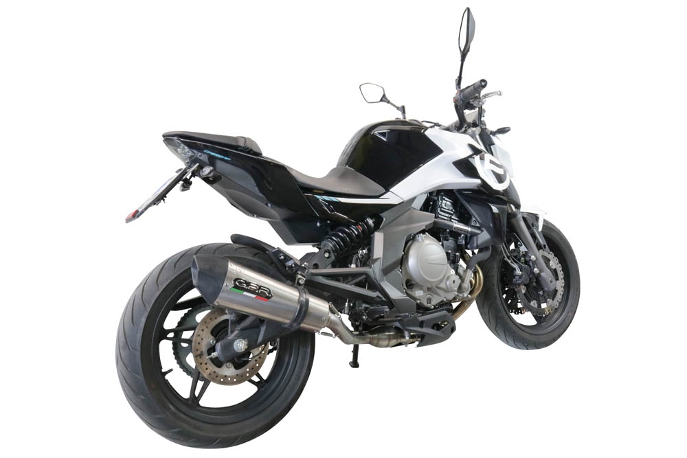 GPR exhaust compatible with  Cf Moto 400 NK 2021-2023, GP Evo4 Titanium, Homologated legal slip-on exhaust including removable db killer, link pipe and catalyst 