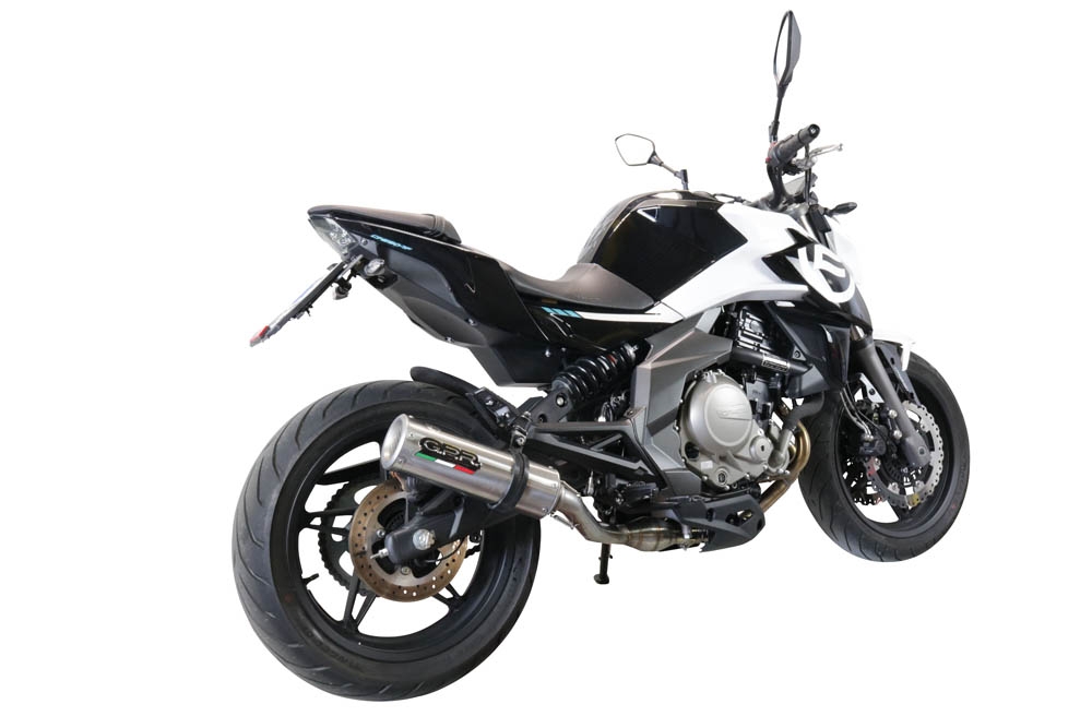 GPR exhaust compatible with  Cf Moto 650 Mt 2019-2020, M3 Inox , Homologated legal slip-on exhaust including removable db killer, link pipe and catalyst 