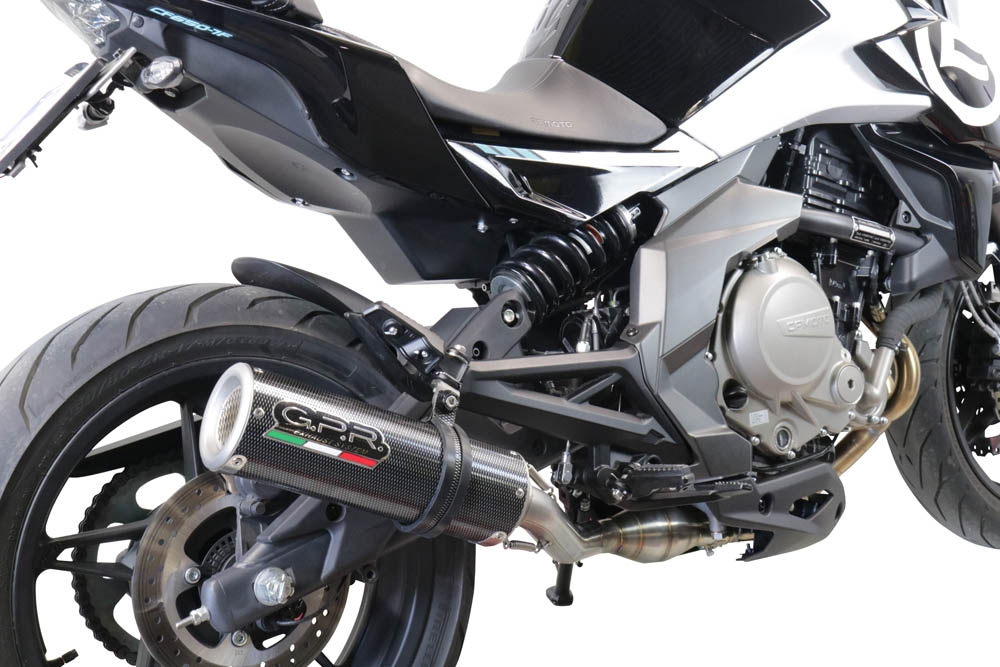 GPR exhaust compatible with  Cf Moto 650 Mt 2019-2020, M3 Poppy , Homologated legal slip-on exhaust including removable db killer, link pipe and catalyst 