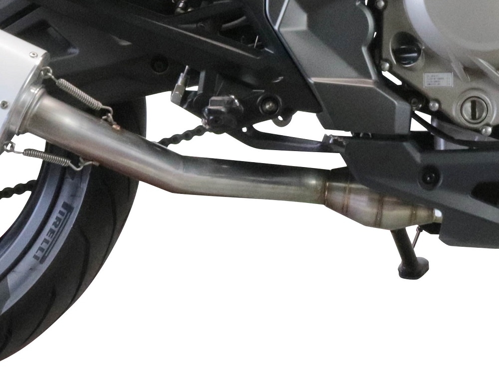 GPR exhaust compatible with  Cf Moto 400 NK 2019-2020, GP Evo4 Poppy, Homologated legal slip-on exhaust including removable db killer, link pipe and catalyst 