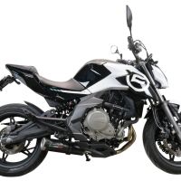 GPR exhaust compatible with  Cf Moto 650 Nk 2021-2024, M3 Black Titanium, Slip-on exhaust legal for UK and non-EU markets including link pipe and removable db killer 