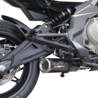 GPR exhaust compatible with  Cf Moto 650 Nk 2021-2024, M3 Black Titanium, Slip-on exhaust legal for UK and non-EU markets including link pipe and removable db killer 