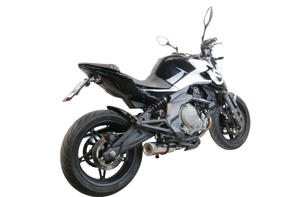 GPR exhaust compatible with  Cf Moto 650 Mt 2021-2024, M3 Inox , Slip-on exhaust legal for UK and non-EU markets including link pipe and removable db killer 