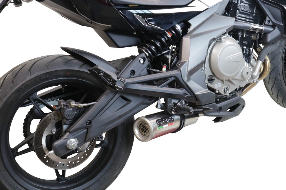 GPR exhaust compatible with  Cf Moto 400 NK 2019-2020, M3 Inox , Slip-on exhaust legal for UK and non-EU markets including link pipe and removable db killer 