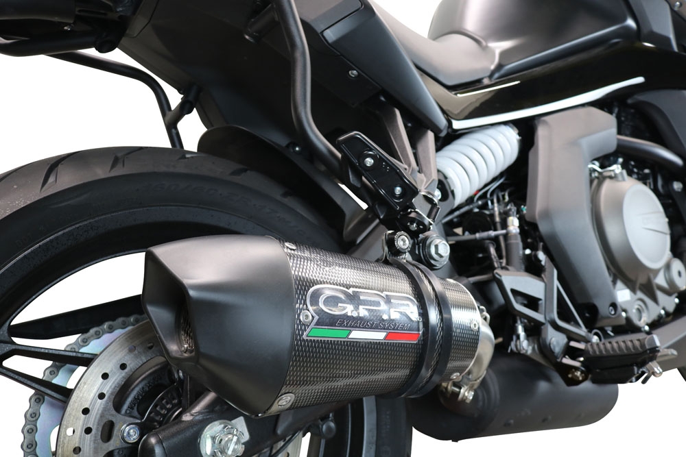 GPR exhaust compatible with  Cf Moto 650 Gt 2022-2024, GP Evo4 Poppy, Homologated legal slip-on exhaust including removable db killer and link pipe 