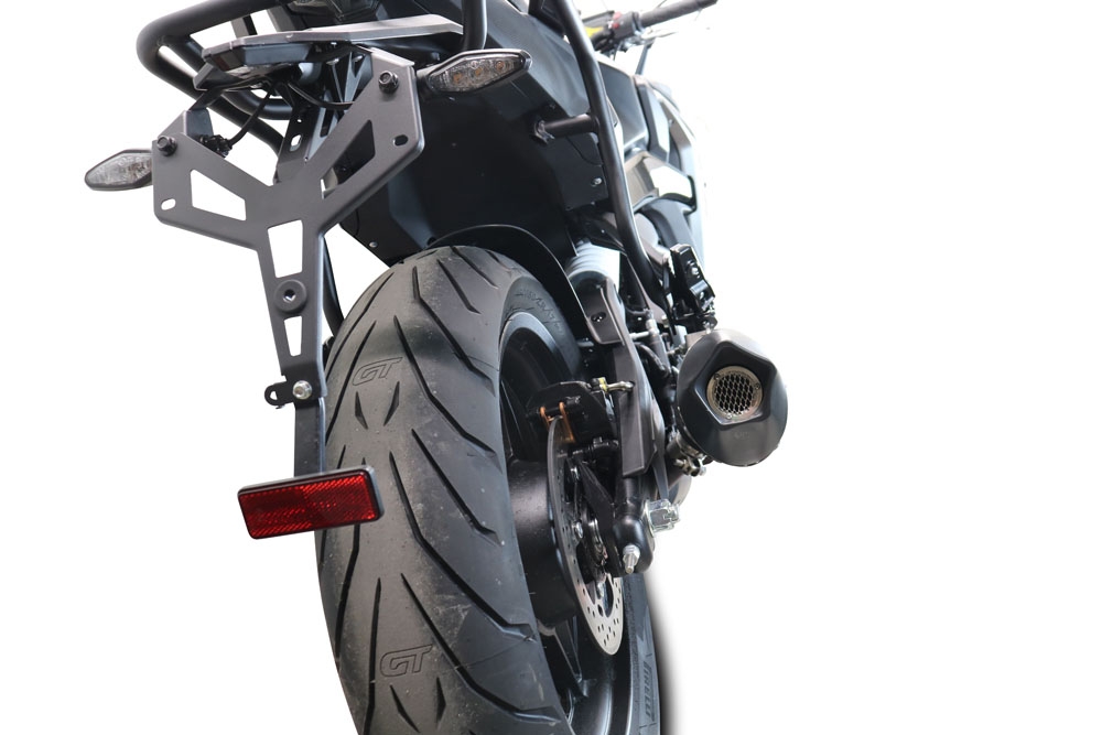 GPR exhaust compatible with  Cf Moto 650 Gt 2022-2024, GP Evo4 Poppy, Homologated legal slip-on exhaust including removable db killer and link pipe 