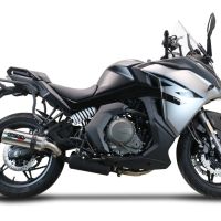 GPR exhaust compatible with  Cf Moto 650 Gt 2022-2024, M3 Titanium Natural, Homologated legal slip-on exhaust including removable db killer and link pipe 