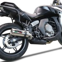 GPR exhaust compatible with  Cf Moto 650 Gt 2022-2024, M3 Titanium Natural, Homologated legal slip-on exhaust including removable db killer and link pipe 