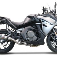 GPR exhaust compatible with  Cf Moto 650 Gt 2022-2024, Deeptone Inox, Slip-on exhaust legal for UK and non-EU markets including link pipe and removable db killer 