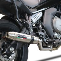 GPR exhaust compatible with  Cf Moto 650 Gt 2022-2024, Deeptone Inox, Slip-on exhaust legal for UK and non-EU markets including link pipe and removable db killer 