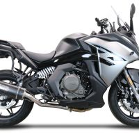 GPR exhaust compatible with  Cf Moto 650 Gt 2022-2024, Furore Nero, Slip-on exhaust legal for UK and non-EU markets including link pipe and removable db killer 