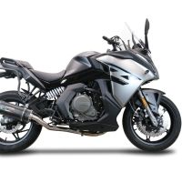 GPR exhaust compatible with  Cf Moto 650 Gt 2022-2024, Furore Poppy, Slip-on exhaust legal for UK and non-EU markets including link pipe and removable db killer 