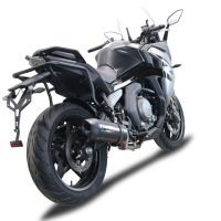 GPR exhaust compatible with  Cf Moto 650 Gt 2022-2024, Furore Poppy, Slip-on exhaust legal for UK and non-EU markets including link pipe and removable db killer 