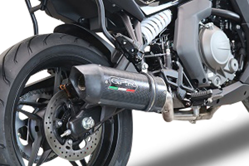 GPR exhaust compatible with  Cf Moto 650 Gt 2022-2024, Furore Poppy, Slip-on exhaust legal for UK and non-EU markets including link pipe and removable db killer 