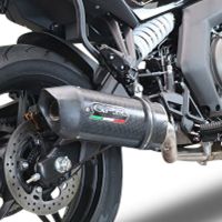 GPR exhaust compatible with  Cf Moto 650 Gt 2022-2024, Furore Poppy, Slip-on exhaust legal for UK and non-EU markets including link pipe and removable db killer 