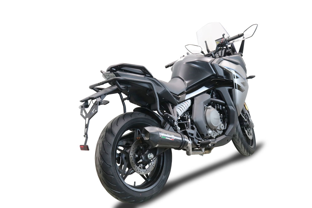 GPR exhaust compatible with  Cf Moto 650 Gt 2022-2024, Gpe Ann. Poppy, Slip-on exhaust legal for UK and non-EU markets including link pipe and removable db killer 